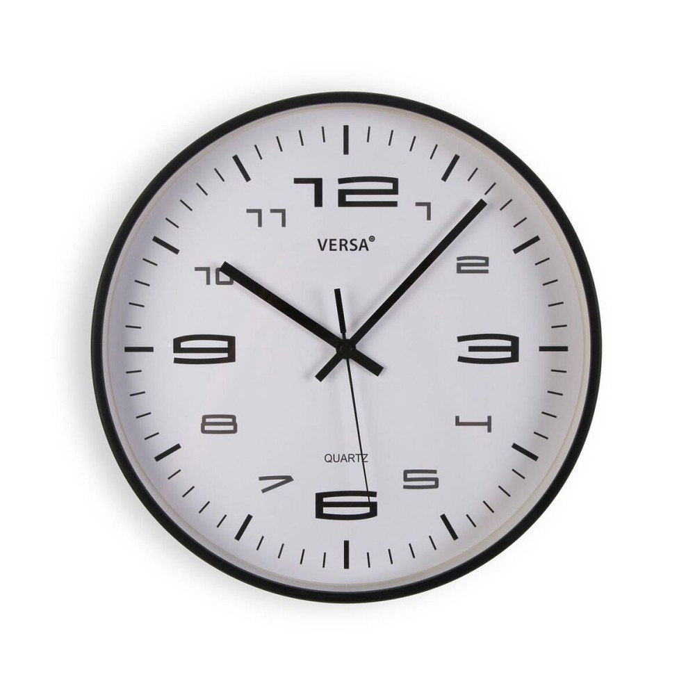 Wanduhr Versa Schwarz Kunststoff 30 x 30 x 4 cm