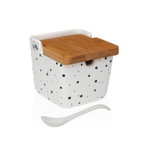 Zuckerdose Versa Speckle aus Keramik 8,8 x 8,5 x 8,8 cm