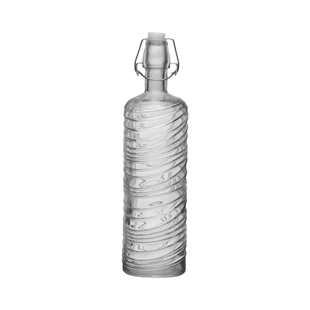 Wasserflasche Versa Durchsichtig Glas Aluminium 1 L 8,2 X 30,6 X 8,2 CM