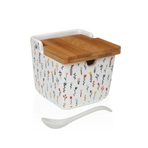 Sugar Bowl Versa Blume Ceramic 8,8 x 8,5 x 8,8 cm