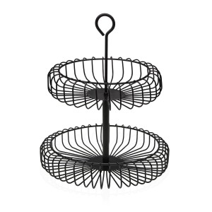 Obstschale Versa Schwarz Metall Stahl 32 x 37 x 32 cm