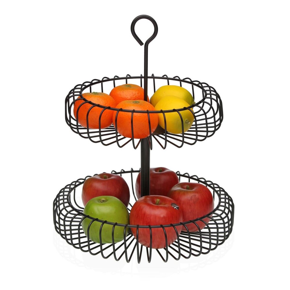 Obstschale Versa Schwarz Metall Stahl 32 x 37 x 32 cm