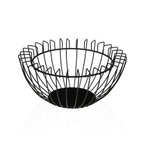 Obstschale Versa Schwarz Metall Stahl 26 x 12 x 26 cm
