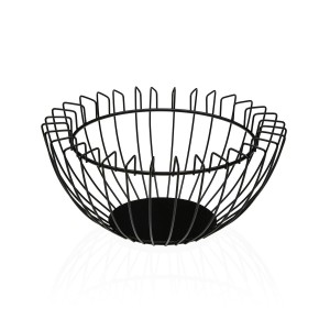 Obstschale Versa Schwarz Metall Stahl 26 x 12 x 26 cm