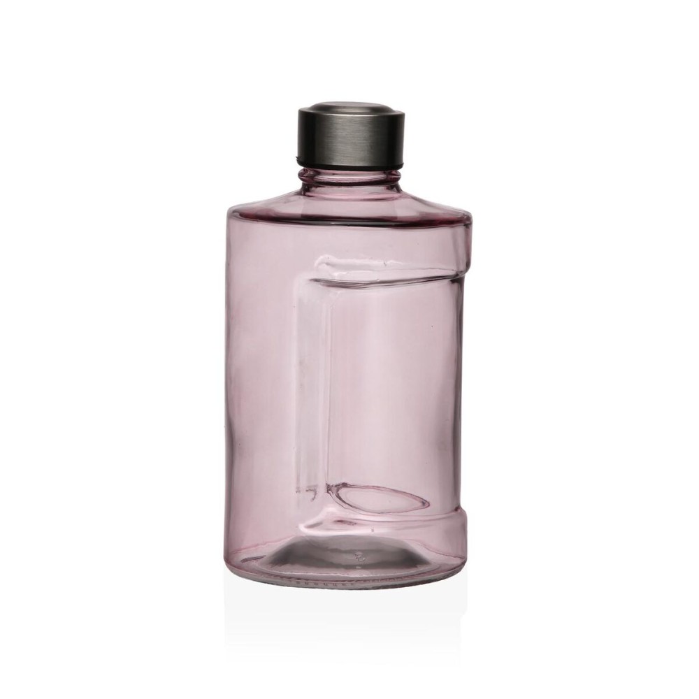 Wasserflasche Versa Rosa Glas Aluminium 900 ml 10 x 19 x 10 cm