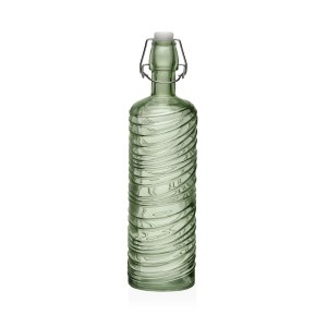 Wasserflasche Versa grün Glas Aluminium 1 L 8,2 X 30,6 X 8,2 CM