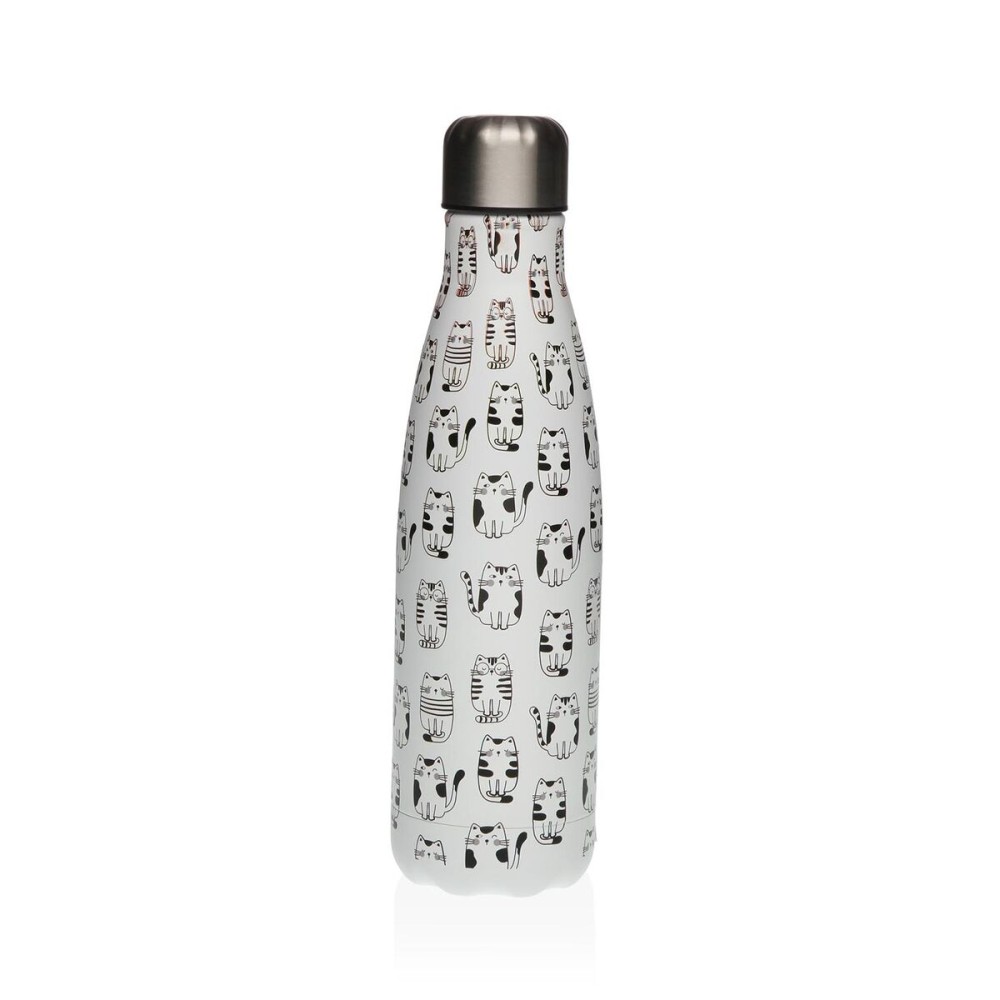 Wasserflasche Versa Stahl Katze 7 x 27 x 7 cm
