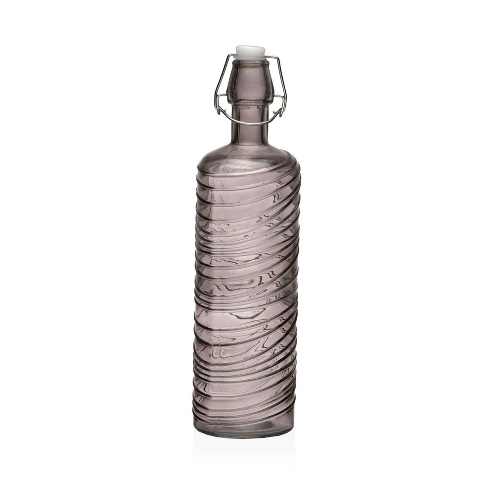 Wasserflasche Versa Grau Glas Aluminium 1 L 8,2 X 30,6 X 8,2 CM
