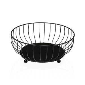 Obstschale Versa Schwarz Metall Stahl 27,5 X 11 X 27,5 CM