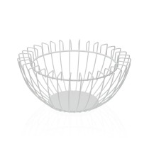 Obstschale Versa Weiß Metall Stahl 26 x 12 x 26 cm