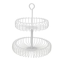 Obstschale Versa Weiß Metall Stahl 32 x 37 x 32 cm