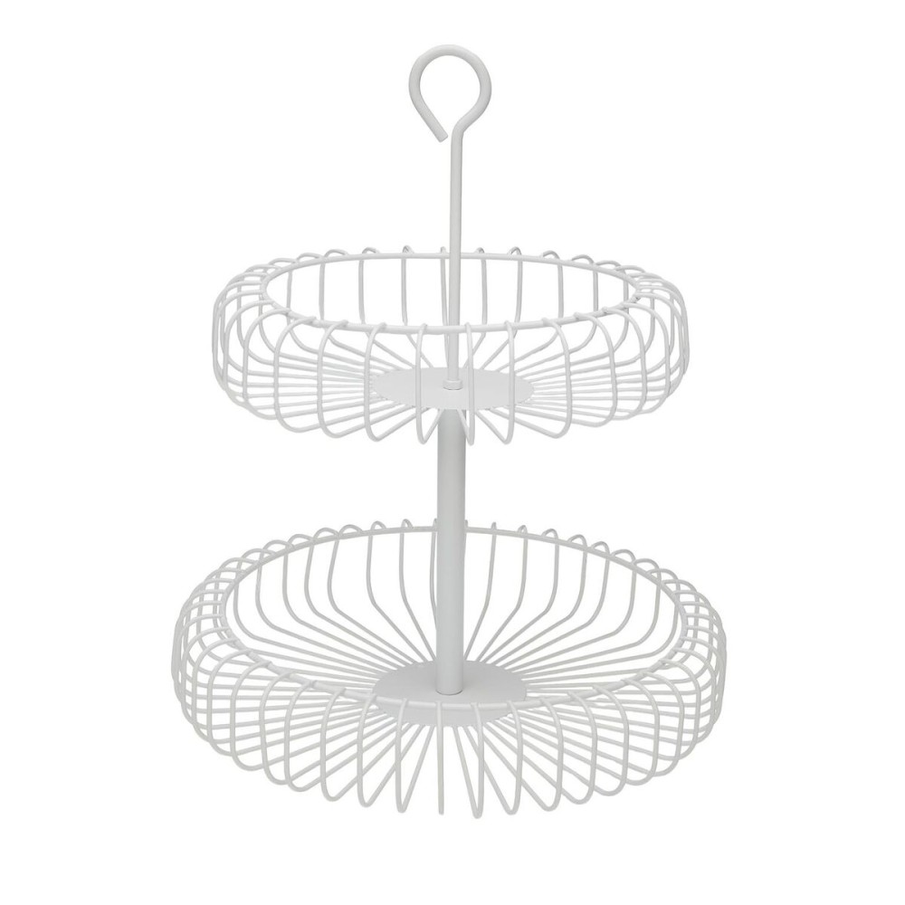 Obstschale Versa Weiß Metall Stahl 32 x 37 x 32 cm