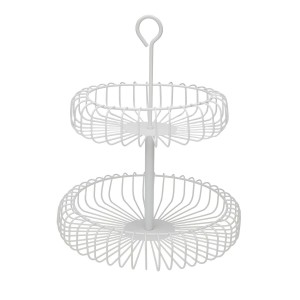 Obstschale Versa Weiß Metall Stahl 32 x 37 x 32 cm