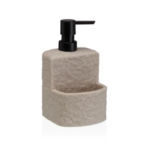 Seifenspender Versa Viti Beige Harz aus Keramik 10,2 X 17,5 X 11,5 CM