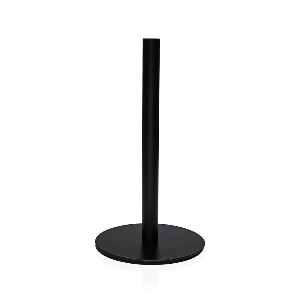 Kitchen Paper holder Versa Black Stainless steel Steel Iron Rubber wood 17 x 31 x 17 cm