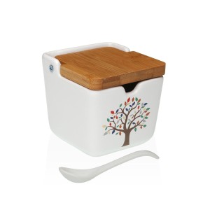 Zuckerdose Versa aus Keramik 8,8 x 8,5 x 8,8 cm Baum