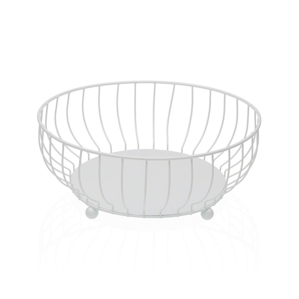 Obstschale Versa Weiß Metall Stahl 27,5 X 11 X 27,5 CM