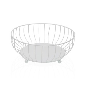 Obstschale Versa Weiß Metall Stahl 27,5 X 11 X 27,5 CM