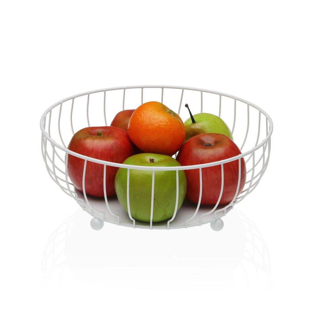 Obstschale Versa Weiß Metall Stahl 27,5 X 11 X 27,5 CM
