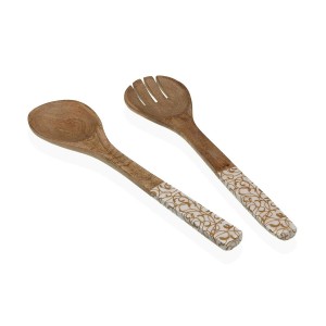 Küchenutensilien Set Versa Bambus Porzellan Mango-Holz 6 x 1 x 30 cm