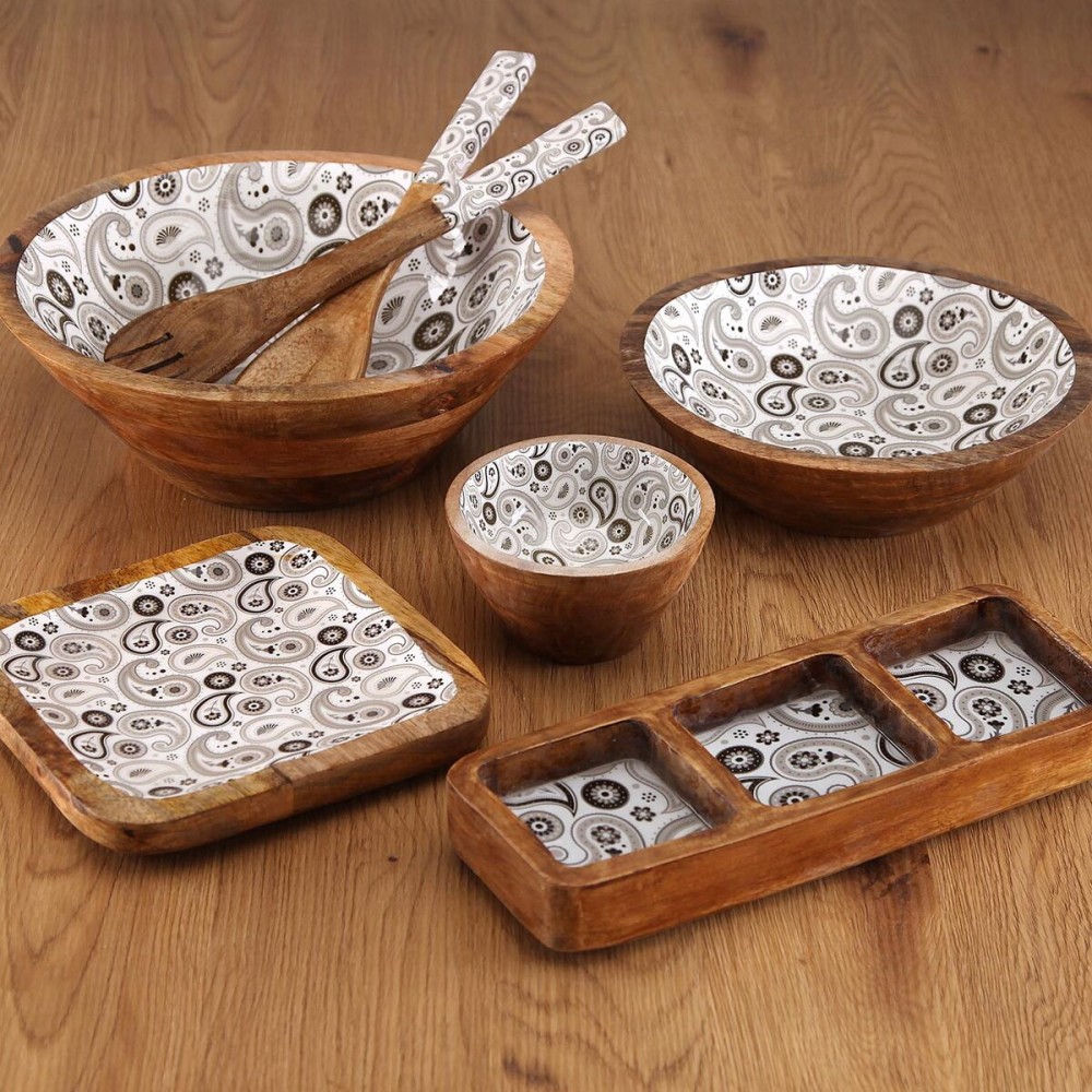 Salatschüssel Versa Glob Mango-Holz 24 x 7 x 24 cm