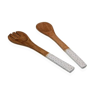 Küchenutensilien Set Versa Speckle Mango-Holz 6 x 1 x 30 cm