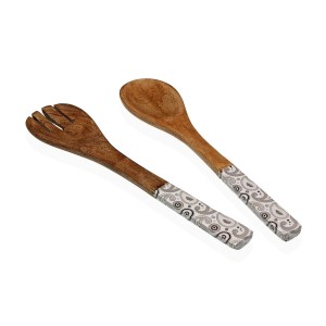 Küchenutensilien Set Versa Glob Mango-Holz 6 x 1 x 30 cm