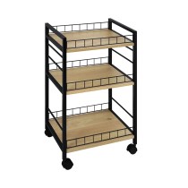 Gemüsewagen Versa Schwarz Metall Kunststoff Melamine 30 x 76 x 40 cm
