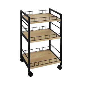 Gemüsewagen Versa Schwarz Metall Kunststoff Melamine 30 x 76 x 40 cm