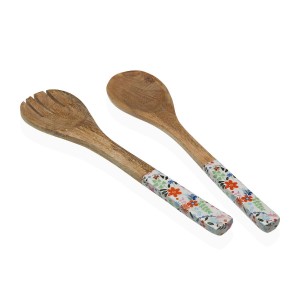 Küchenutensilien Set Versa Bambus Mango-Holz Blomster