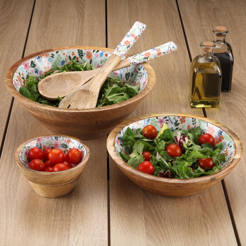 Küchenutensilien Set Versa Bambus Mango-Holz Blomster