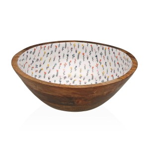 Salatschüssel Versa Blume Mango-Holz 30 x 10 x 30 cm