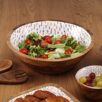 Salatschüssel Versa Blume Mango-Holz 30 x 10 x 30 cm