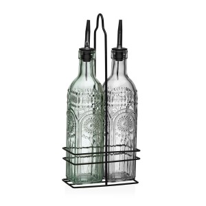 Öl- und Essig-Set Versa Metall Glas 500 ml 7,2 X 32,5 X 13,7 CM