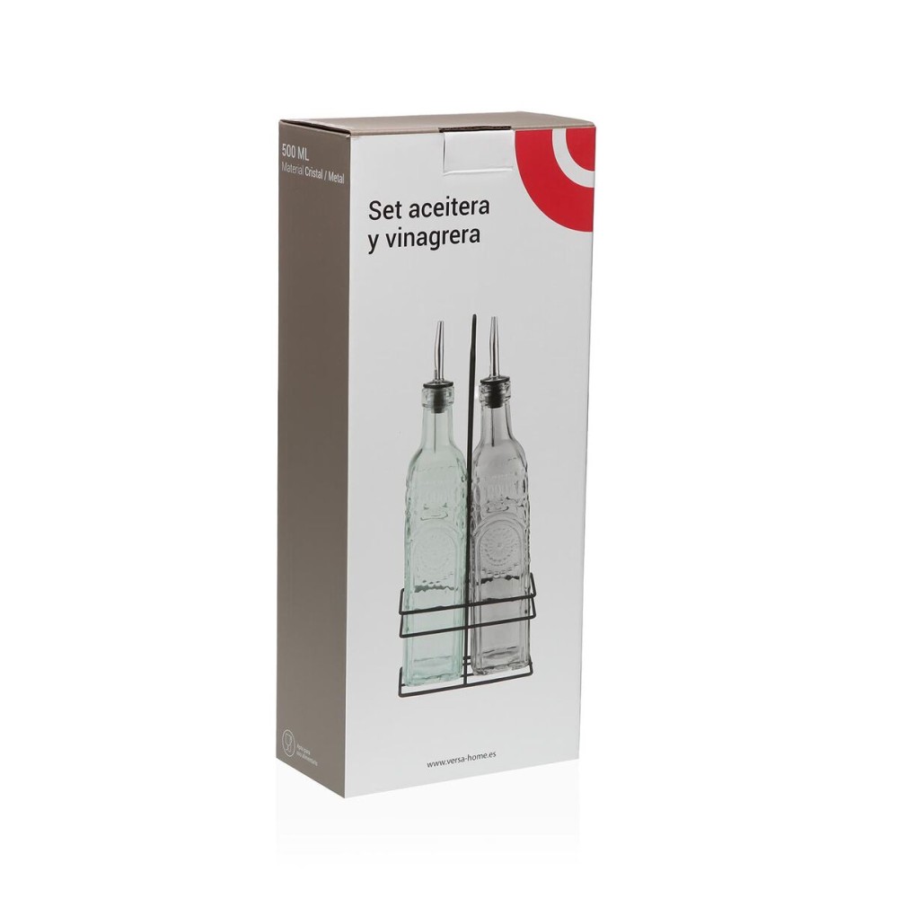 Ensemble salière et poivrier Versa Métal verre 500 ml 7,2 X 32,5 X 13,7 CM