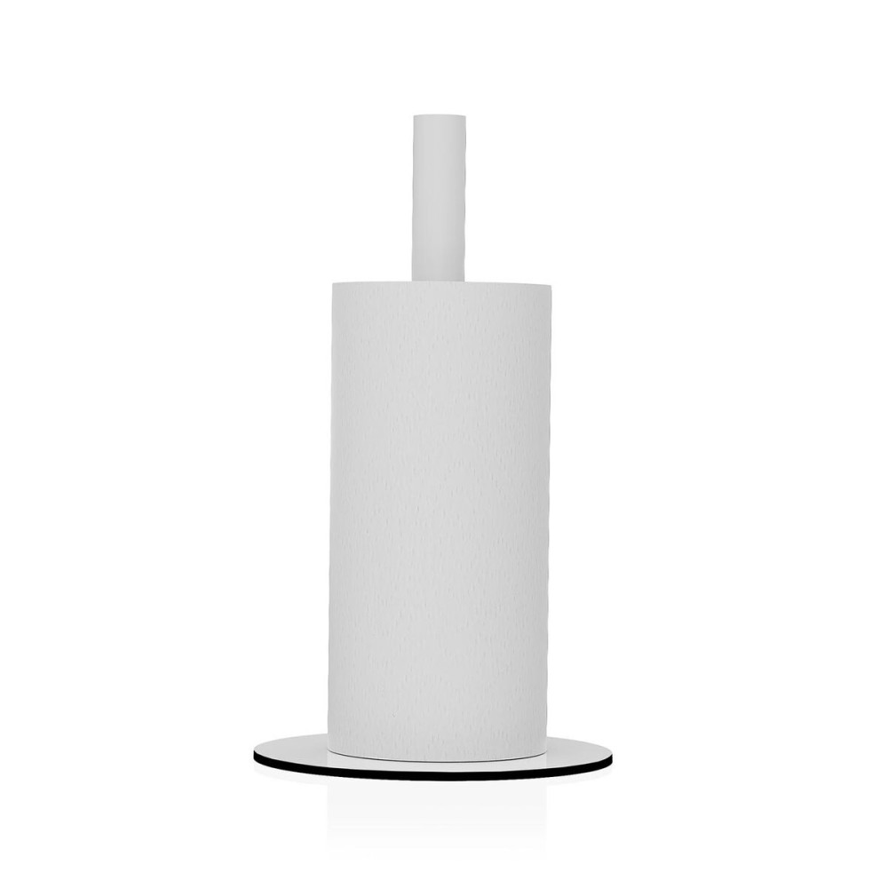 Dérouleur de papier de cuisine Versa Blanc Acier inoxydable Acier Fer Bois d'hévéa 17 x 31 x 17 cm