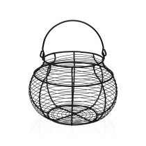 Egg cup Versa Black Metal Steel 23 X 17,5 X 23 CM