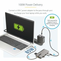 Hub USB Startech 154B-USBC-MULTIPORT Grau 100 W