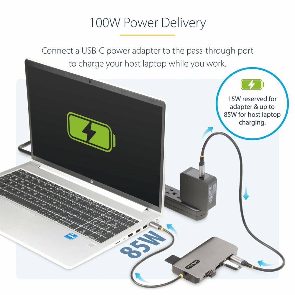 Hub USB Startech 154B-USBC-MULTIPORT Grau 100 W