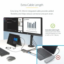 USB Hub Startech 154B-USBC-MULTIPORT Grey 100 W