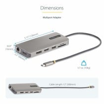 USB Hub Startech 154B-USBC-MULTIPORT Grey 100 W