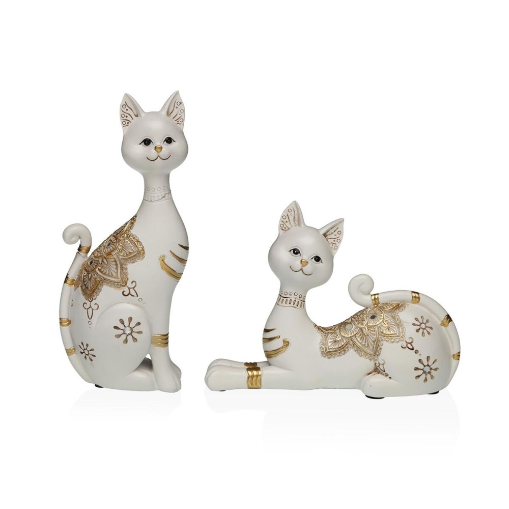 Deko-Figur Versa Weiß Katze 5,5 X 14,5 X 20 CM
