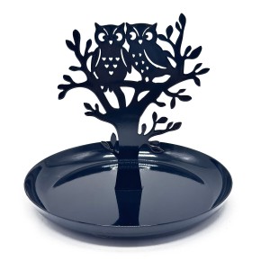 Jewellery Stand Versa Black Metal Iron 15 x 13 x 15 cm Owls