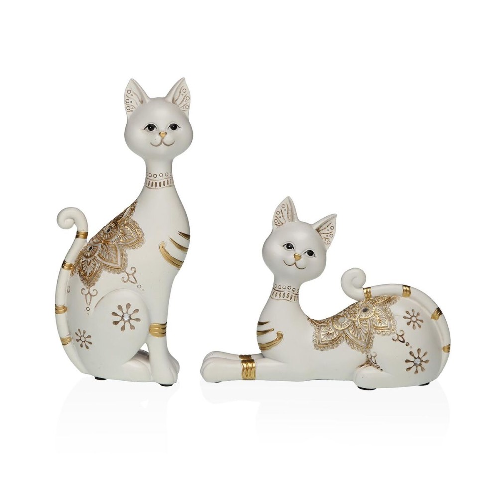 Deko-Figur Versa Weiß Katze 5,5 X 24 X 10,5 CM