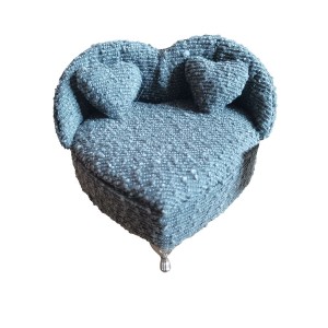 Boîte à bijoux Versa Gris Polyester Métal Miroir Bois MDF 16 X 13,5 X 16 CM Canapé