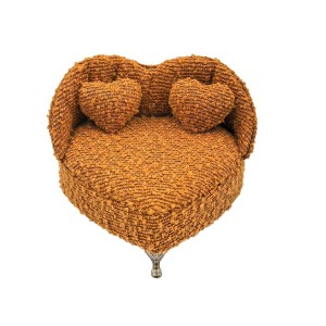 Boîte à bijoux Versa Moutarde Polyester Métal Miroir Bois MDF 16 X 13,5 X 16 CM Canapé