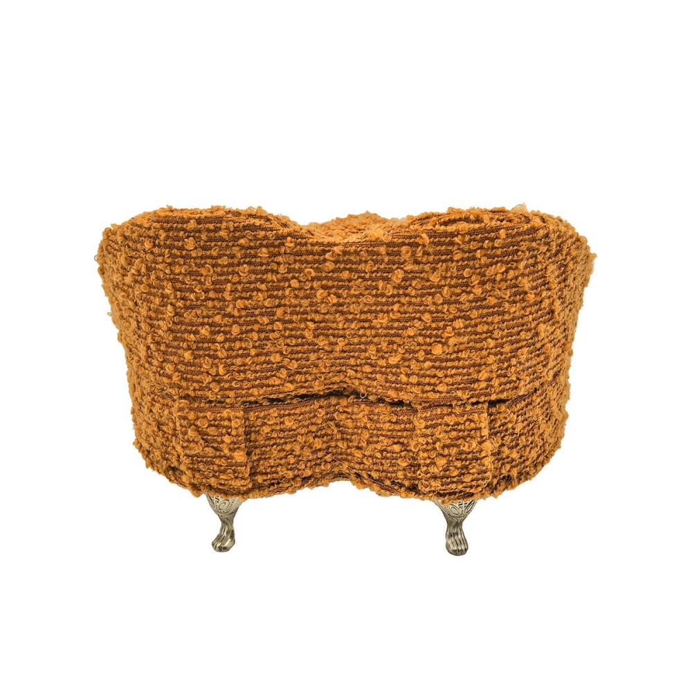 Boîte à bijoux Versa Moutarde Polyester Métal Miroir Bois MDF 16 X 13,5 X 16 CM Canapé