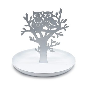 Porte-bijoux Versa Blanc Métal Fer 15 x 13 x 15 cm Hiboux