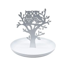 Porte-bijoux Versa Blanc Métal Fer 15 x 13 x 15 cm Hiboux