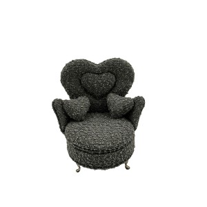 Boîte à bijoux Versa Gris Polyester Métal Miroir Bois MDF 12 x 19 x 18 cm Fauteuil